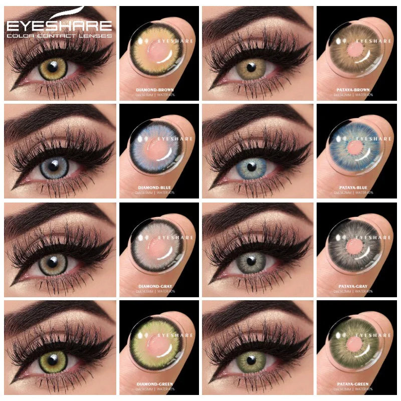 Obbty EYESHARE 1 Pair Natural Contact Lenses Colored Contact Lenses for Eyes Yearly Blue Eye Lenses Gray Lens Cosmetics Contact Lenses