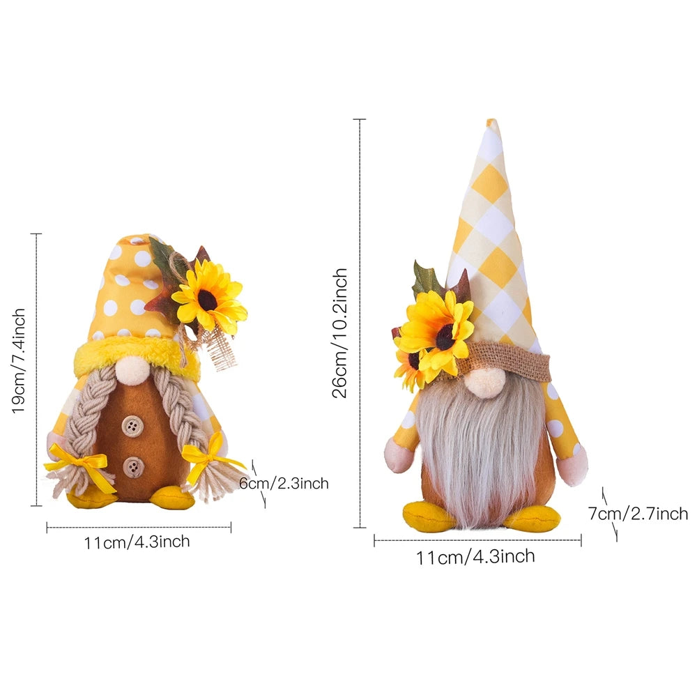 Obbty Sunflower Rudolph Doll Spring Summer Home Decorative Ornament Desktop Standing Toy DIY Party Decor for Bedroom Kids Gift Wedding