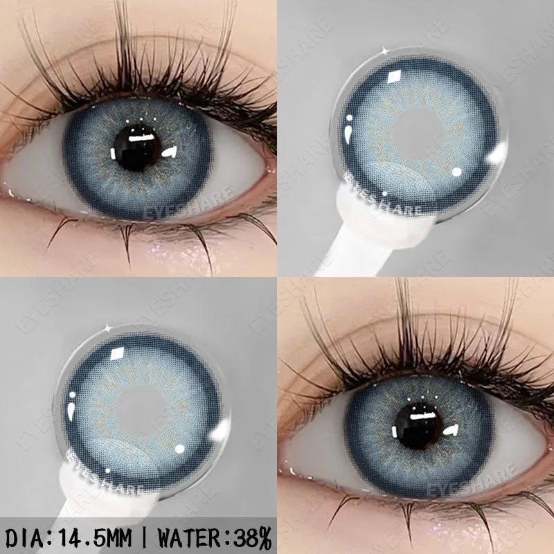 Obbty Colorful Contact Lenses for Eyes 1pair Fashion Blue Eye Contacts Brown Lenses Gray Pupils Yearly Cosmetic Green Lenses