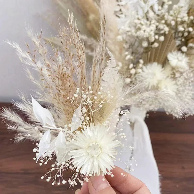 Obbty Real Dried Pressed Flowers White Babys Breath Popular,Eternal Mini Natural Gypsophila Flowers,for Home Decor,Gift,Wedding,DIY