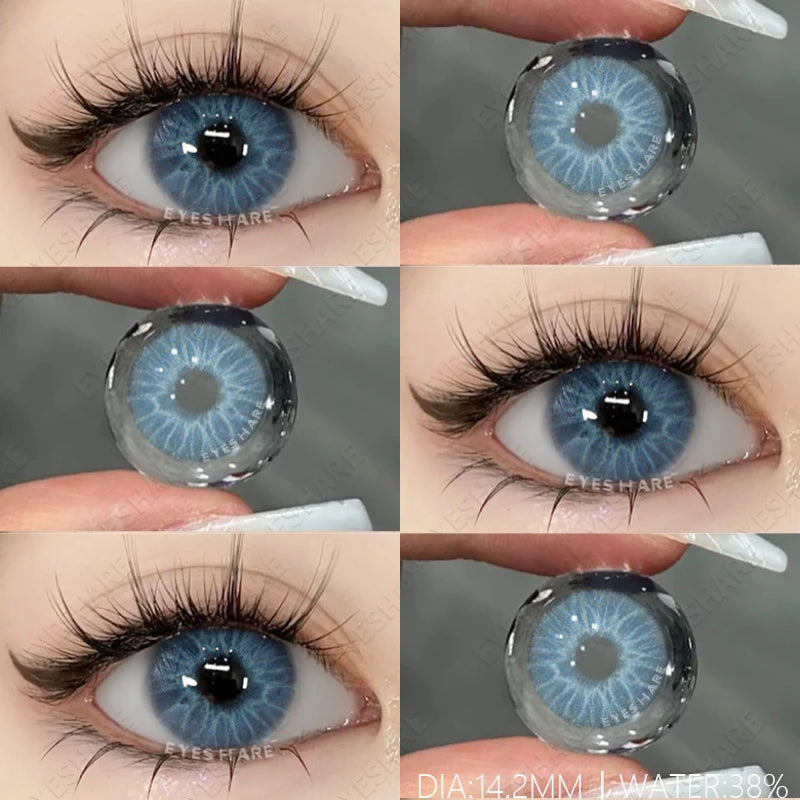 Obbty 1Pair Colored Contact Lenses for Eyes Natural Look Gray Eye Lenses Brown Contacts Blue Lenses Green Eye Lens Yearly