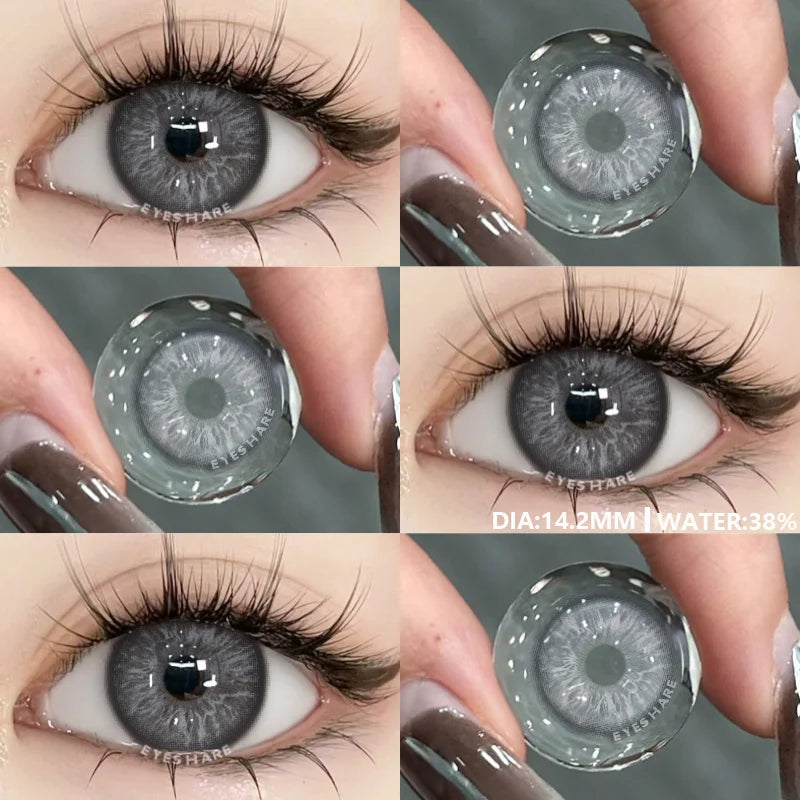 Obbty 1pair New Color Contact Lenses for Eyes Natural Blue Eye Lenses Purple Lenses Gray Eye Contacts Brown Eye Lens Yearly