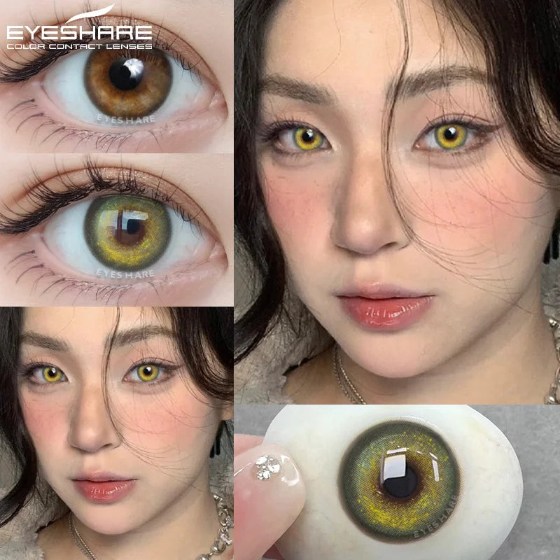 Obbty EYESHARE Colorcon Korean Lenses Colored Contact Lenses 1 Pair Natural Contact Lenses for Eyes Yearly Eye Lenses Beautiful Pupils