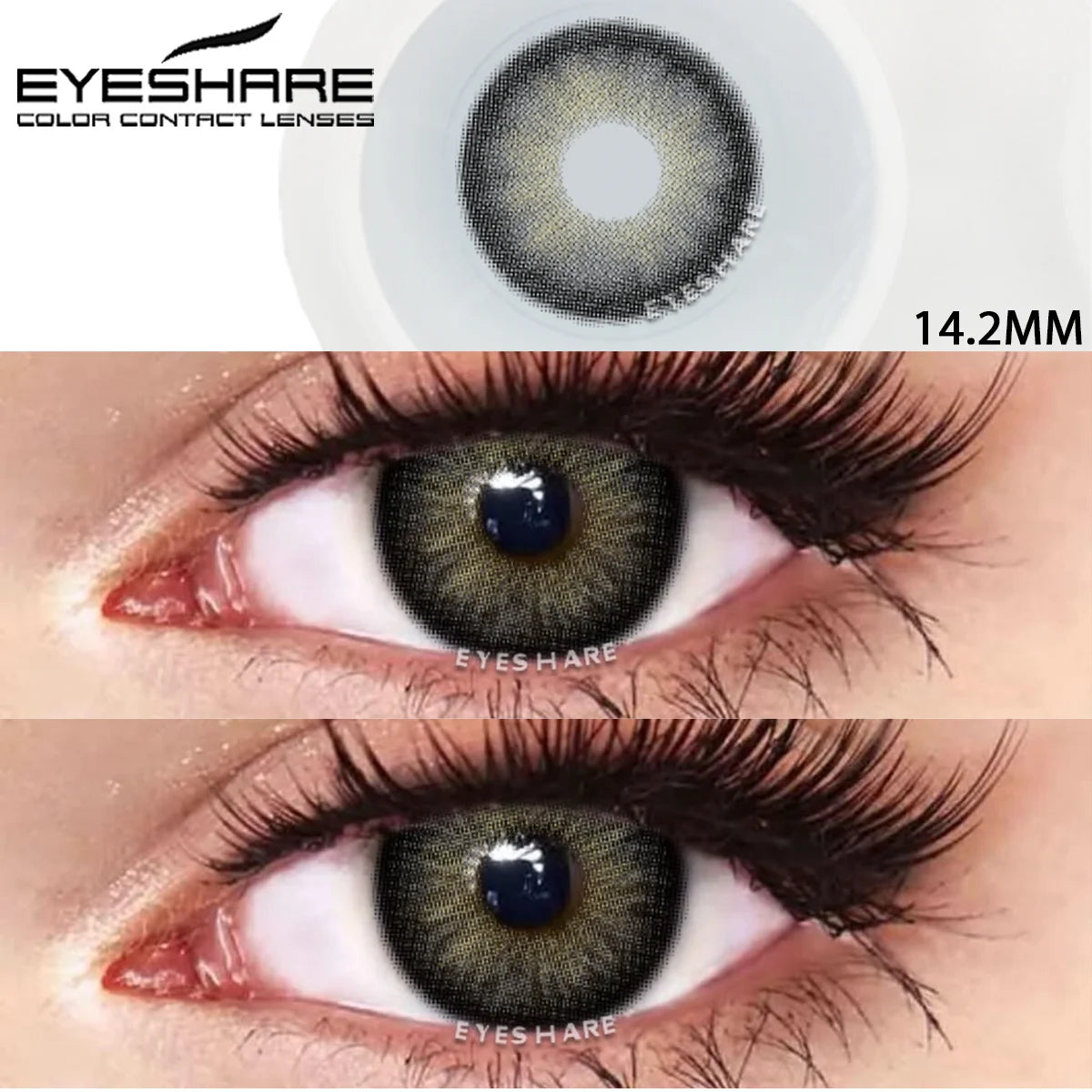 Obbty Colored Contact Lenses for Eyes 1pair Big Eye Lenses Black Eye Lens Natural Look Lenses Yearly Color Cosmetic Eye Lens