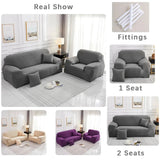 Obbty Elastic Couches Cover for Living Room Livingroom Furniture Decorative Corner Sofa Cover 1/2/3/4 Seater Couch Protect Slipcover