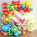 Obbty Carnival Circus Balloons Arch Garland Kit Red Yellow Blue Green Ballon Circus Toy Party Birthday Decorations Rainbow Globos