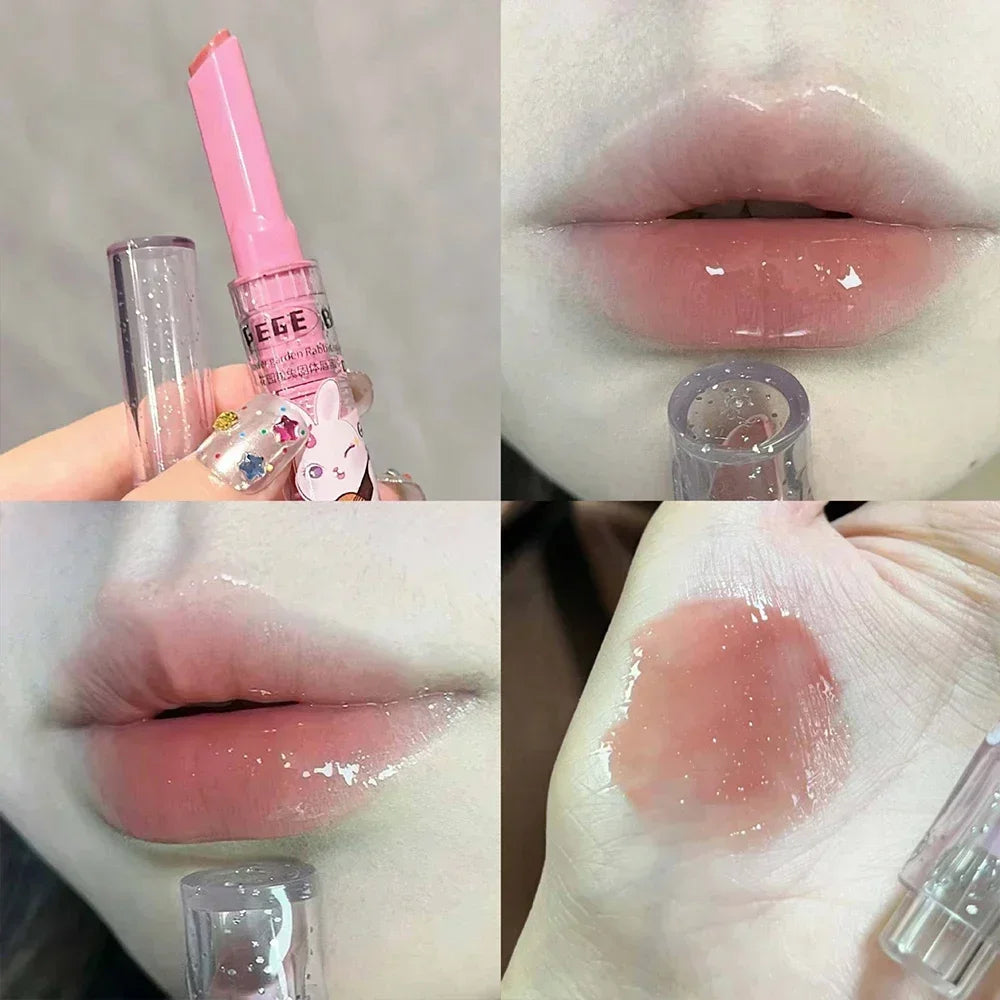 Obbty Water Light Mirror Lipstick Pen Glitter Lip Tint Long Lasting Moisturising Love Heart Shape Solid Lip Gloss Lip Makeup Cosmetics