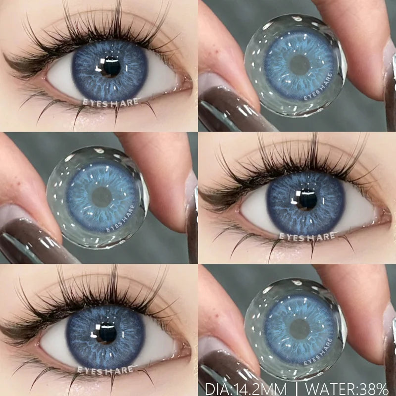 Obbty 1Pair Colored Contact Lenses for Eyes Natural Look Gray Eye Lenses Brown Contacts Blue Lenses Green Eye Lens Yearly