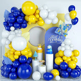 Obbty 50PC Blue Yellow White Valentine's Day Balloons Latex Balloons Party Decoration Wedding Baby Shower Party Supplies Gender Reveal