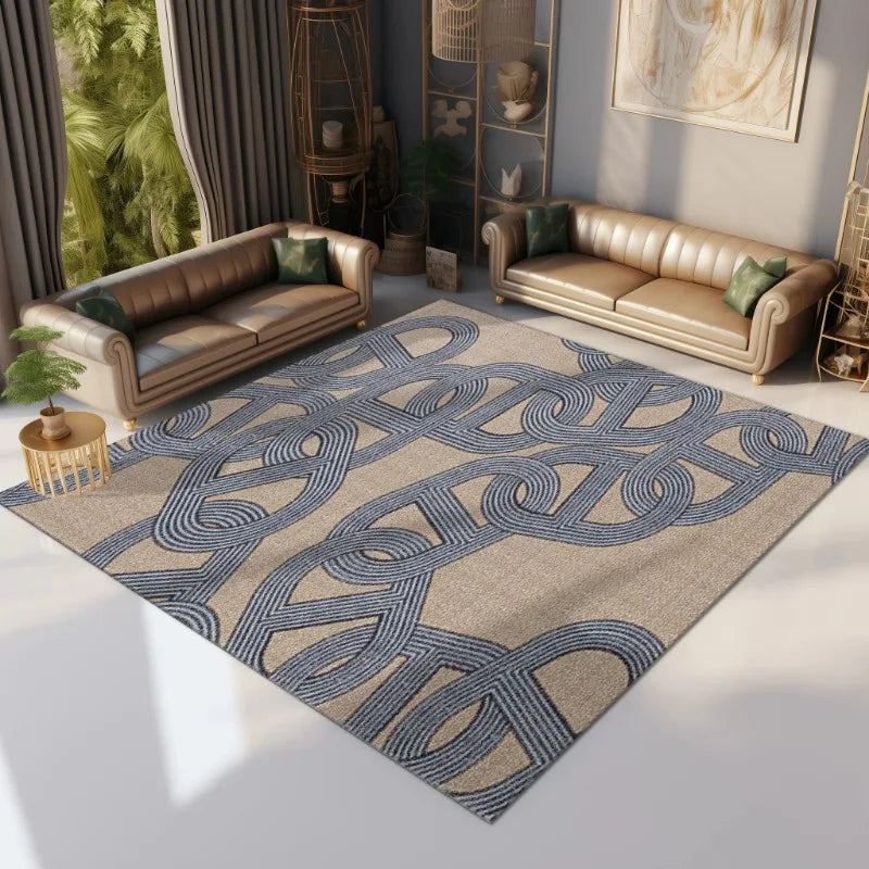 Obbty Advanced Interlocking Chain Decorate Living Room Carpet Cloakroom Bedroom Bedside Soft Mat Coffee Table Plush Rug Ковер Tapis