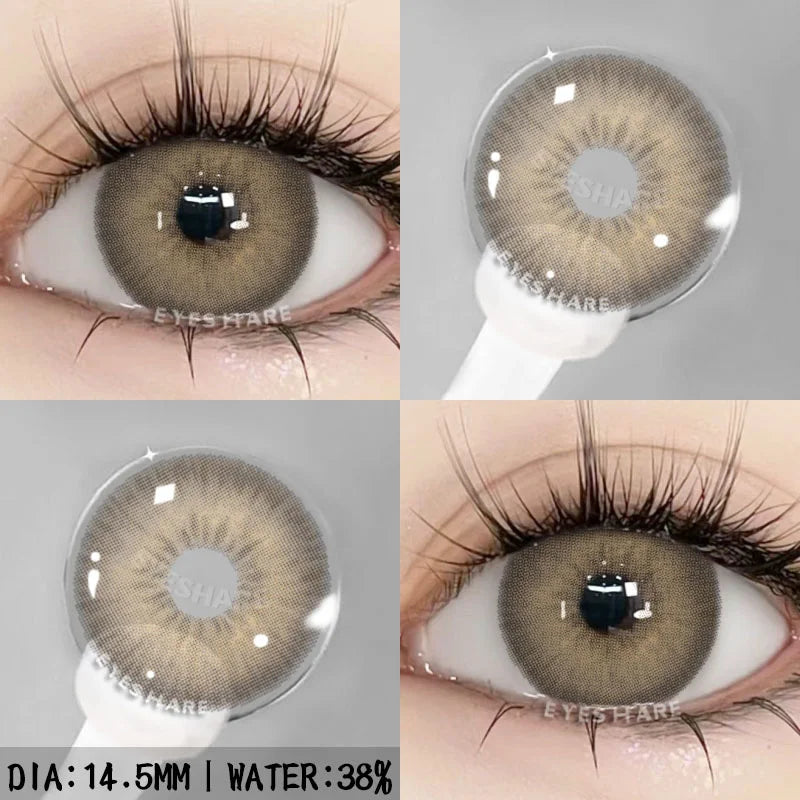 Obbty Colorful Contact Lenses for Eyes 1pair Fashion Blue Eye Contacts Brown Lenses Gray Pupils Yearly Cosmetic Green Lenses