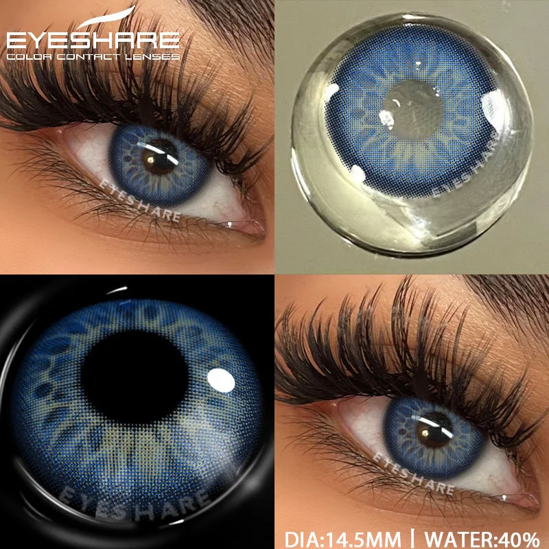 Obbty  1pair Natural Colored Contact Lenses Gray Color Contacts for Eyes Fashion Blue Eyes Contact Yearly Brown Eye Contacts