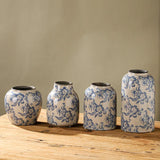 Obbty Blue and White Porcelain Vases Flower Arrangements Living Room Decorations Chinese Style Ceramic Home Decoration Retro Porcelain