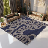 Obbty Advanced Interlocking Chain Decorate Living Room Carpet Cloakroom Bedroom Bedside Soft Mat Coffee Table Plush Rug Ковер Tapis