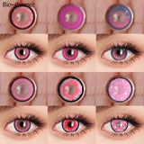 Obbty Pink Lenses 1 Pair Colored Contact Lenses for Eyes Anime Accessories Anime Lenses Cosplay Lenses Nezuko Colorcon