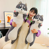 Obbty Husky Long Pillow Pillow Pillow Plush Toy Large Doll Birthday Gift Foreign Trade Wholesale