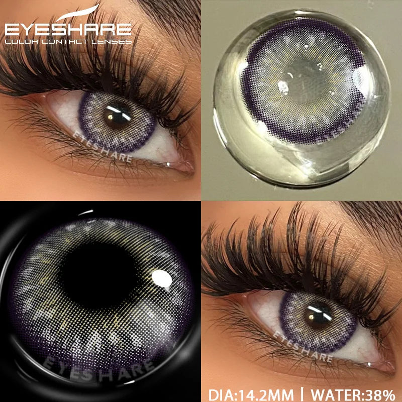 Obbty  1pair Natural Colored Contact Lenses Gray Color Contacts for Eyes Fashion Blue Eyes Contact Yearly Brown Eye Contacts