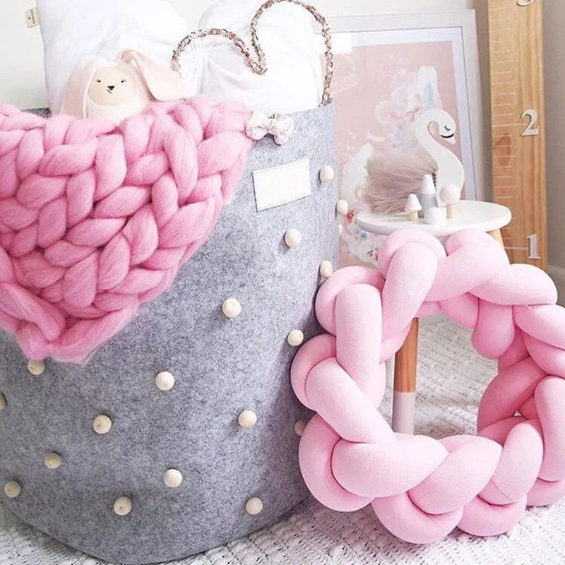 Obbty INS Solid Color Plush Pillow Twist Pillow Knot Round Special-Shaped Retro Geometry Cushion Lovely Home Decoration