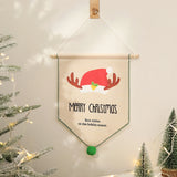 Obbty 1PC Christmas Party Decoration Hanging Flags Hanging Cloth on the Background Wall Cute Elk Fresh Christmas Tree Old Man