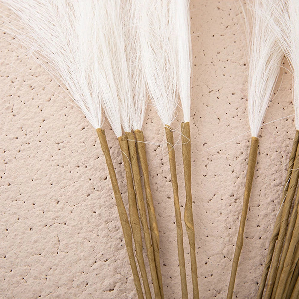 Obbty Artificial Reed Grass Potted Tall Faux Pampas Grass Silk Plants Fluffy Stem Bouquet Boho for Home Decor Lobby Bathroom Wedding