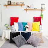 Obbty Pillow Covers Luxury Soft Faux Rabbit Fur Decorative Throw Cushion Covers Pillowcases with Hidden Zipper for Sofa and Couch Bed