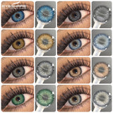 Obbty Colored Contact Lenses for Eyes 1Pair Natural Color Contact Lenses Yearly Color Green Lens Eye Blue Lenses Gray Pupils