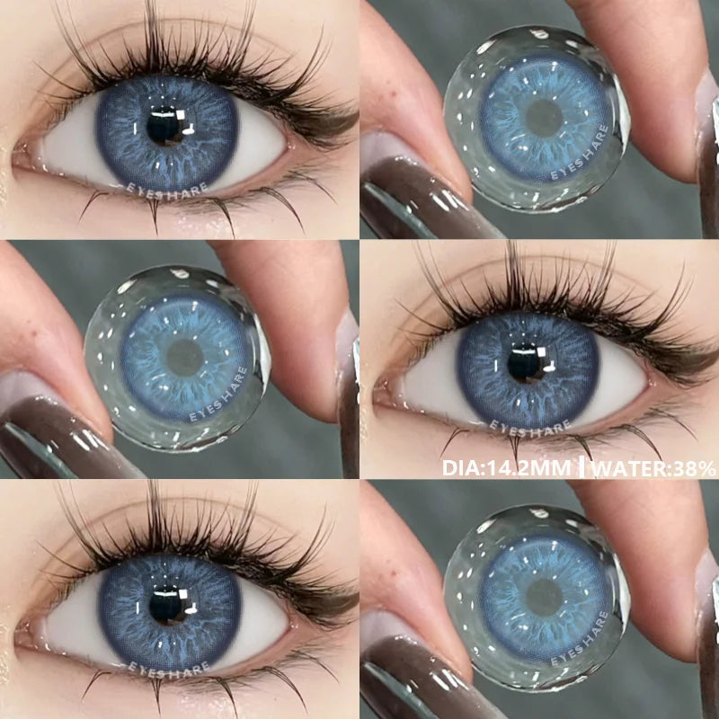 Obbty 1pair New Color Contact Lenses for Eyes Natural Blue Eye Lenses Purple Lenses Gray Eye Contacts Brown Eye Lens Yearly