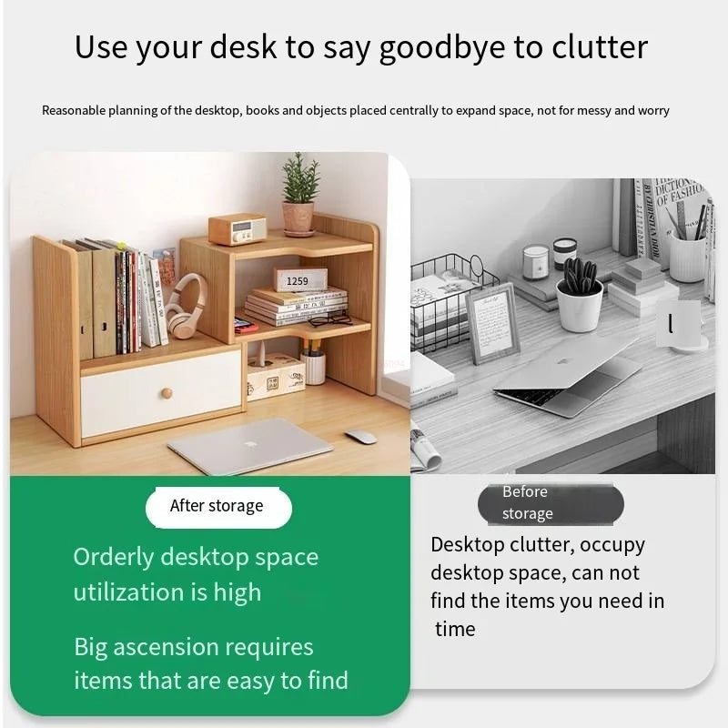 Obbty Desk Bookshelf Desktop Shelving Desk Storage Shelf Dormitory Good Learning Desk Multi-layer Small Layer Shelf Layered Shelf