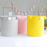 Obbty Woven Storage Buckets Foldable Dirty Laundry Baskets Kids Toys Baby Storage Baskets Student Dormitory Decor Closet Organizer