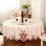 Obbty European Lace Round Table Cover Cloth Dinning Table Cloth Tea Table Cover Tablecloth Decorations Coffee Table for Living Room