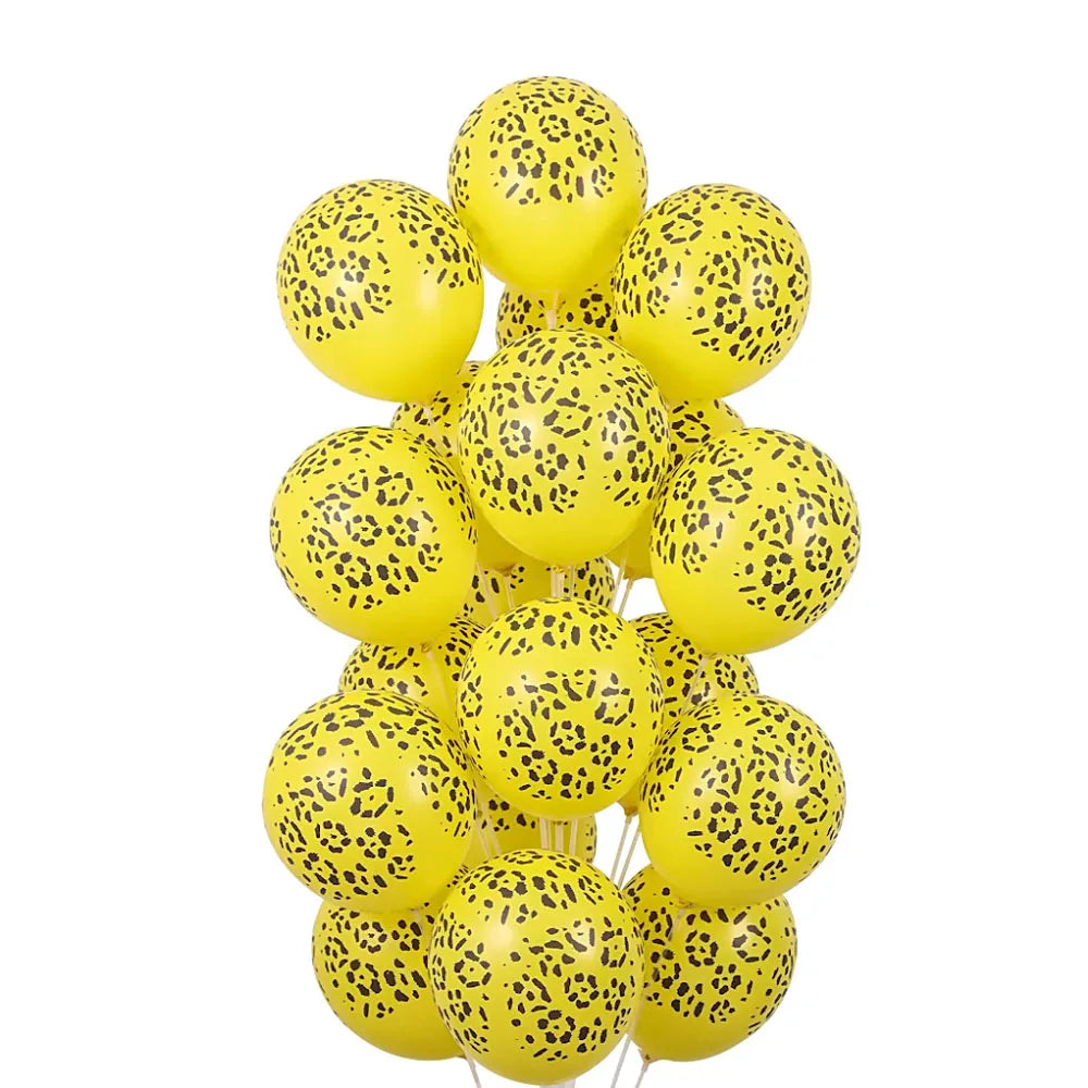 Obbty 10Pcs 12inch Animal Printed Giraffe Latex Balloons Kids Happy Birthday Party Decoration Baby Shower Jungle Safari Party Supplies