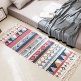 Obbty Luxurious Bohemian Style Cotton Linen Soft Carpet Handmade Tassel Carpet Living Room Bedside Mat