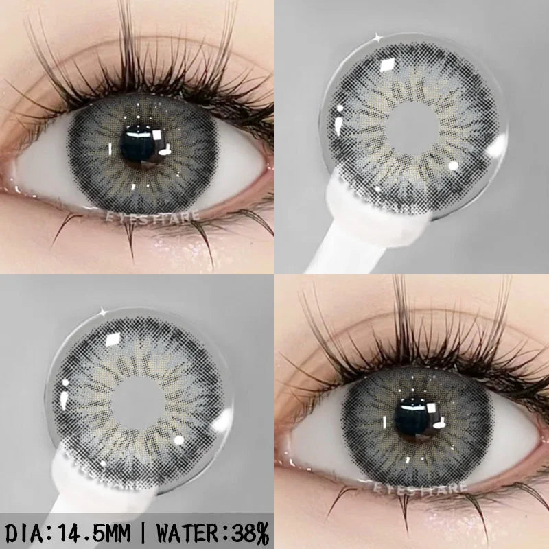 Obbty Colorful Contact Lenses for Eyes 1pair Fashion Blue Eye Contacts Brown Lenses Gray Pupils Yearly Cosmetic Green Lenses