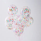 Obbty 15pcs 12inch Rainbow Confetti Balloons Ice Cream Mixed Color Balloon Wedding Anniversary Decoration Birthday Party Baby Shower