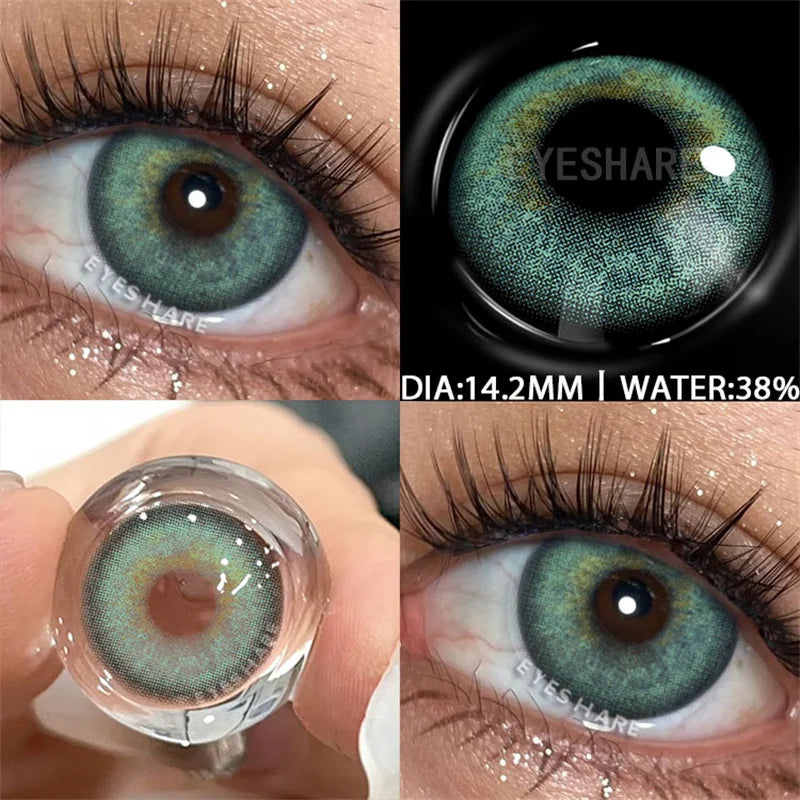 Obbty Color Contact Lenses for Eyes 1Pair Korean Fashion Lenses Y2k Colorcon Costmetics Brown Lenses Gray Lens Green Contacts