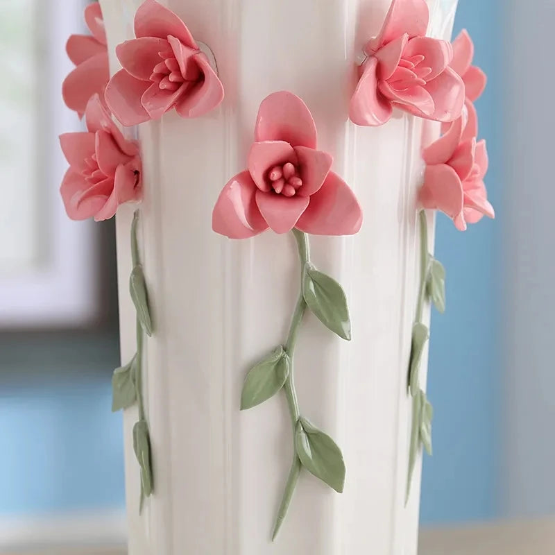 Obbty 3D Ceramic Vase Home Decor Creative Design Porcelain Decorative Flower Vase For Wedding Decoration