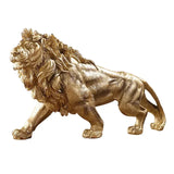 Obbty Golden Lion King Resin Ornament Home Office Desktop Animal Statue Decoration Accessories Living Room Home Decoration Ornament