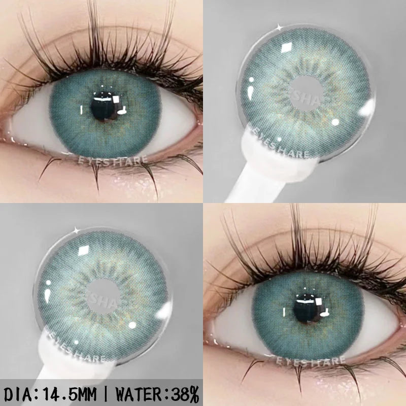 Obbty Colorful Contact Lenses for Eyes 1pair Fashion Blue Eye Contacts Brown Lenses Gray Pupils Yearly Cosmetic Green Lenses