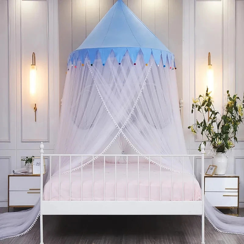 Obbty Princess Style Dome Mosquito Net Girl's bedroom Cellular Network Single Double Bed Mosquito Net Large Space Mosquito Net