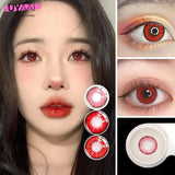 Obbty 1Pair Color Contact Lenses For Eyes Red Set Yearly Lenses Cosplay Anime Beauty Makeup halloween Contact Lenses New Year