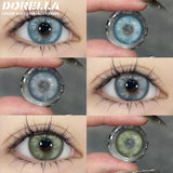 Obbty D'ORELLA Colorful Contact Lenses for Eyes 1 Pair Natural Contact Lenses Yearly Blue Lenses Green Lenses Big Eye Lenses Gray Lens