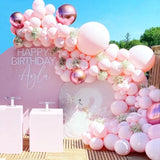 Obbty 100Pcs Balloons Arch Set White Blue Pink Balloon Garland Baby Baptism Shower Wedding Birthday Party Balloon Arch kit Decoration