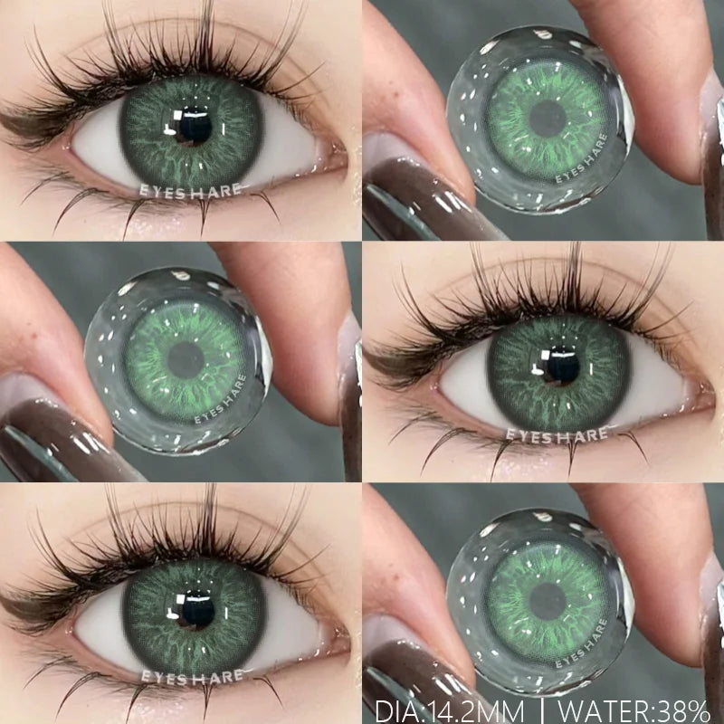 Obbty 1Pair Colored Contact Lenses for Eyes Natural Look Gray Eye Lenses Brown Contacts Blue Lenses Green Eye Lens Yearly