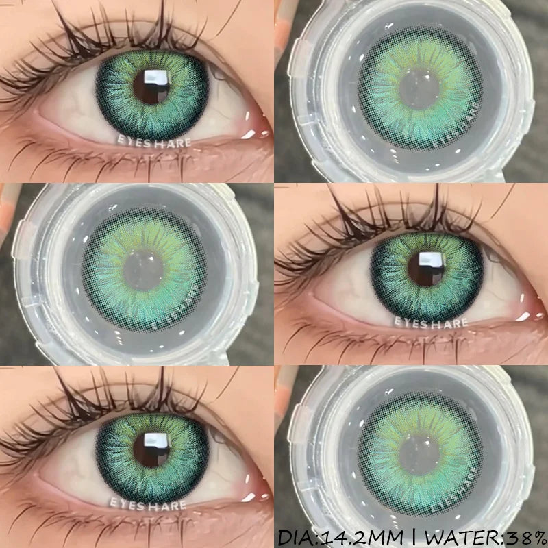 Obbty Colored Contact Lenses for Eyes Natural Eye Lenses Fashion Contact Green Lenses Blue Eye Lenses Gray Pupils 1pair/2pcs