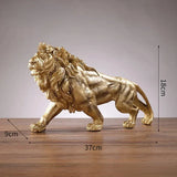 Obbty Golden Lion King Resin Ornament Home Office Desktop Animal Statue Decoration Accessories Living Room Home Decoration Ornament