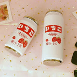 Obbty Creative Stainless Steel Japan Juice Candy Color Drink Cans Thermos Portable Unisex Students Personality Trendy Straw Cup