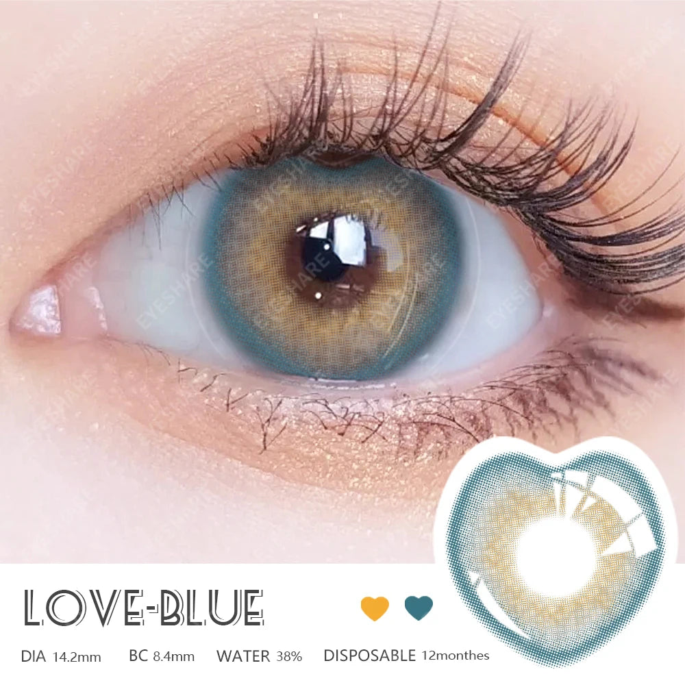 Obbty EYESHARE Natural Contact Colored Lenses For Eyes 1Pair Multicolor Lens Soft Yearly Fashion blue Eye Contact Pupils Beauty Makeup