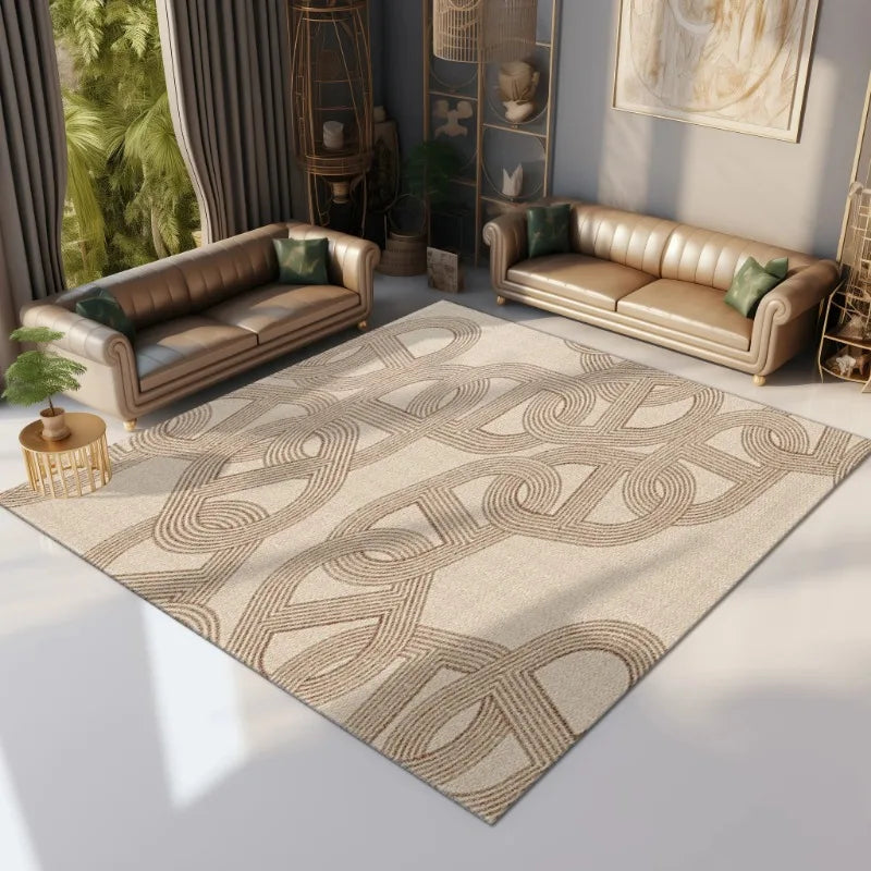 Obbty Advanced Interlocking Chain Decorate Living Room Carpet Cloakroom Bedroom Bedside Soft Mat Coffee Table Plush Rug Ковер Tapis