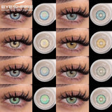 Obbty  1Pair Fashion Colored Contact Lenses New Gray Lenses Blue Eye Contacts Cosmetic Green Eye Lenses Yearly Color Eye Lens