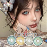 Obbty FUNSACHY Colored Blue Pupils  High Quality Colored Contact Lenses for Eyes LUCIFER Natural  Blue Purple Lens Gray Big Eye Lenses